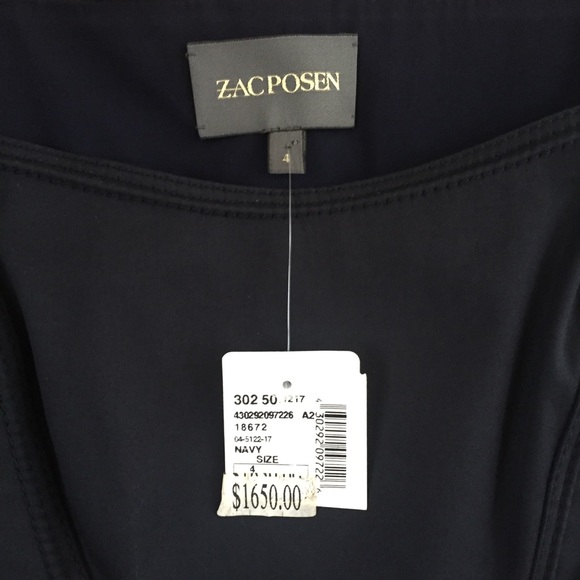 ZAC POSEN navy dress size 4 NWT - Picture 4 of 4